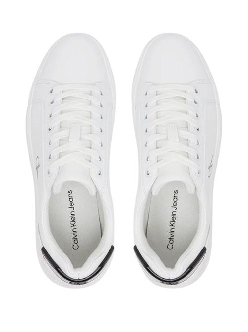 Sneaker donna bianca e nera in pelle Calvin Klein Jeans | YW0YW0184601W